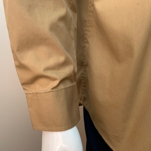 Distinction Men’s 16 1/2 Shirt Brown Stain Resistant Button Down Long Sleeves - Picture 4 of 6